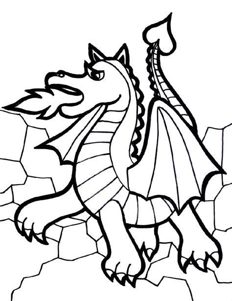 dragon coloring  kids  worksheets