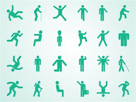 people pictograms set vector art graphics freevectorcom