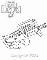Fortnite Easy Coloring Drawings Skin Pages Smg Printable sketch template