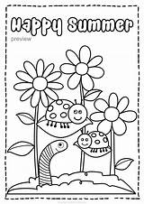 Summer Coloring Pages Kids Holiday Princess Color Visit Themed Homework sketch template