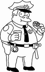 Simpson Wiggum Ausmalbilder Homer Jefe Policias Colouring Simson Ausmalen Mileena Weiß sketch template