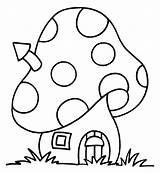 Coloring Pages Mushroom House Template Easy sketch template