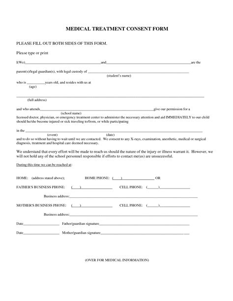 Medication Consent Form Template