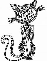 Muertos Dia Colorear Morti Gatto Morts Jour Chat Coloriages 2127 Morningkids sketch template
