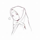Sketsa Muslimah Menggambar Kartun Wajah Mudah Hijab Pensil Muslim Karakter Berhijab Lukisan Cantik Bercadar Nurlita Elit Papan Pilih sketch template