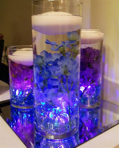 Wedding Centerpiece Floating Candle Centerpiece Purple