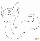 Pokemon Coloring Dratini Pages Lineart Printable Supercoloring Print Color sketch template