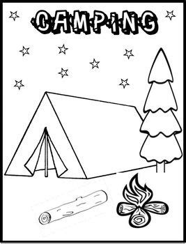 camping coloring page freebie  innovative teacher tpt camping