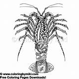 塗り絵 Zentangle Lobster Coloringbymiki ぬりえ sketch template
