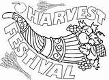 Harvest Festival Colouring Printables Cornucopia Colour sketch template
