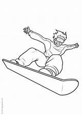 Coloring Snowboarding Pages Books sketch template