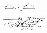 Swimming Coloring sketch template