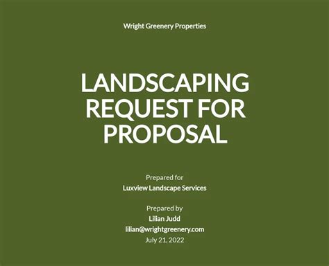 printable landscaping proposal template printable word searches