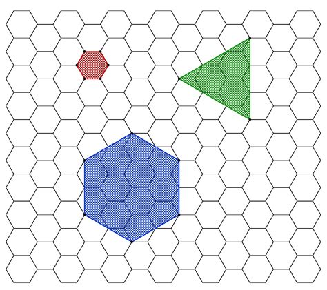 regular polygons   hexagonal lattice  triangles  hexagons joel