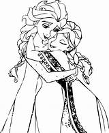 Hug Coloring Pages Elsa Anna Getcolorings sketch template