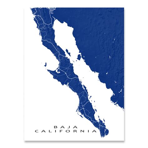 baja california map print mexico colors map art print mexico map