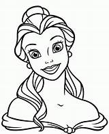 Belle Coloring Disney Pages Princess Drawing Library Clipart Face sketch template