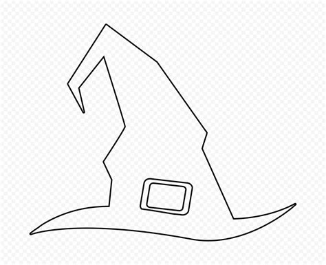 hd outline black witch hat halloween clipart png citypng