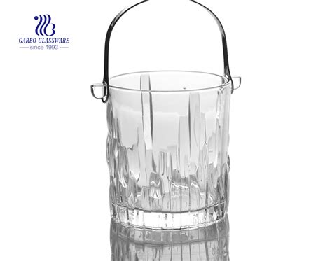 Big Belly Shape Engraved Glass Ice Bucket For Wine