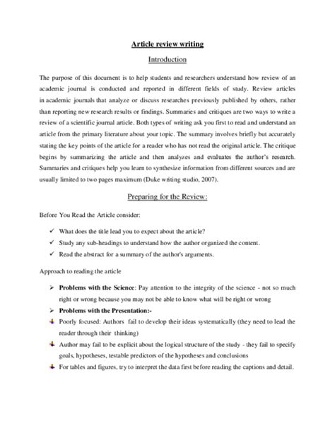 article review writing format steps examples  illustration