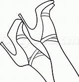 Drawing High Heel Shoes Heels Draw Stiletto Coloring Stilettos Pages Dragoart Drawings Outline Easy Step Shoe Getdrawings Ausmalbilder Template Canvas sketch template