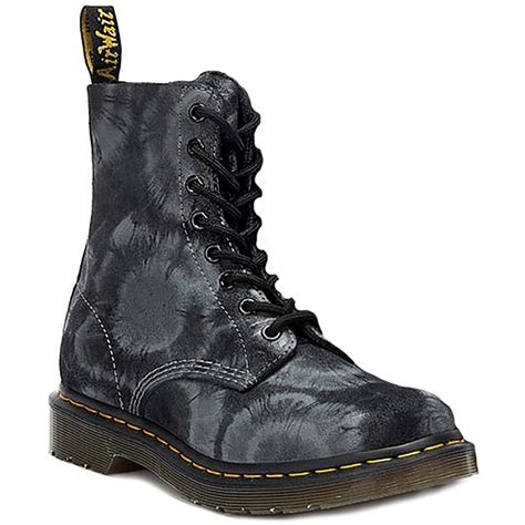 dr martens  pascal tie dye suede  eyelet boots blackcharcoal