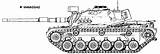 Patton M46 M48 Tanks sketch template