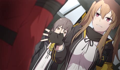 aliasing anthropomorphism brown eyes brown hair girls frontline gloves