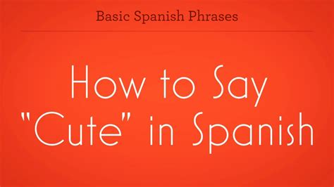 How To Say Cute In Spanish Howcast