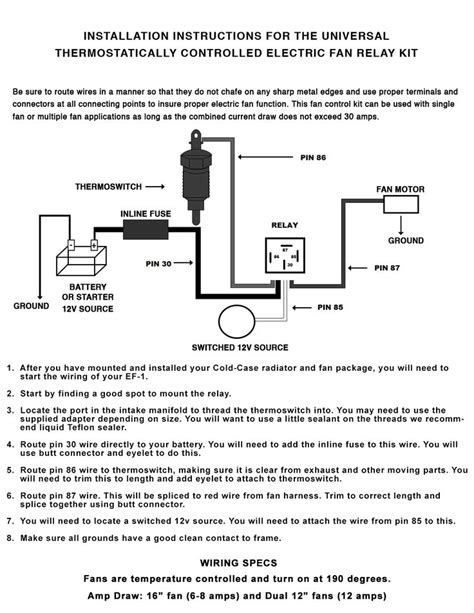 dual electric fan relay wiring diagram