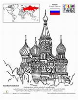 Coloring Cathedral Pages St Russian Basil Color Colouring Kids Worksheets Russia Sheets Famous Around Books Basils Book Saint Architecture Worlds sketch template