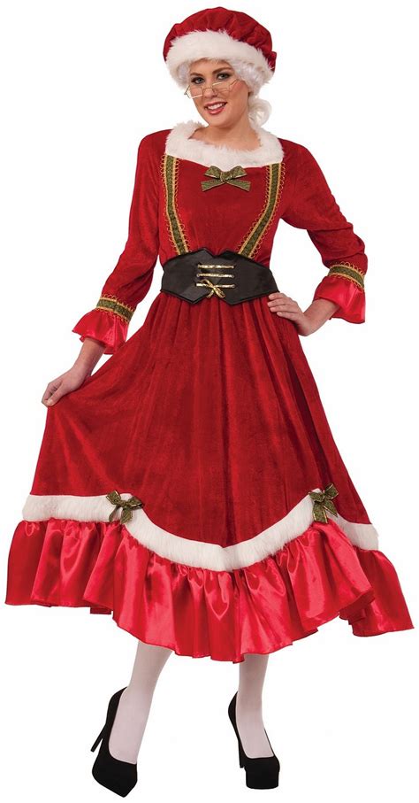 deluxe mrs claus costume christmas fancy dress plus size costume