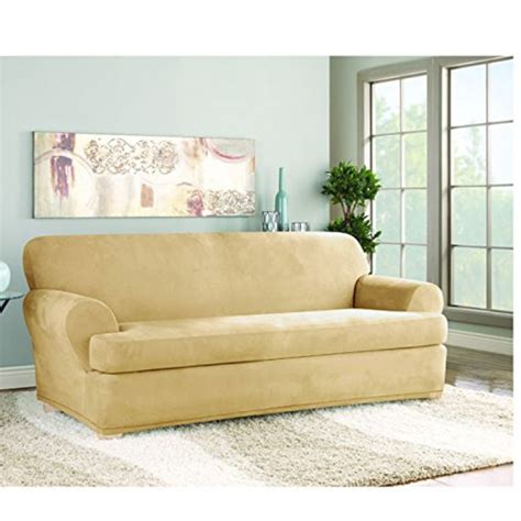 fit stretch suede  piece  cushion sofa slipcover walmartcom