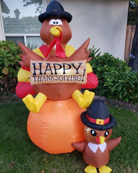 Thanksgiving Decor Front Porch Yard Decorations Turkey Inflatable