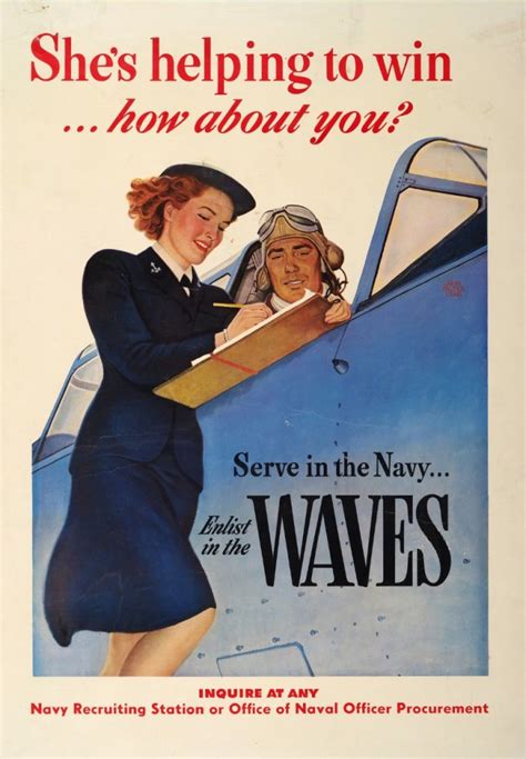 She’s Helping To Win Wwii Waves Recruiting Poster Women Of World War Ii