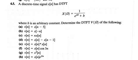 solved a discrete time signal x[n] has dtft x ohm 1 e