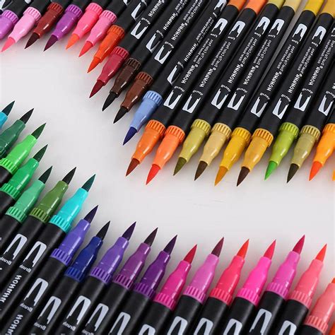 colors dual tip brush pens art markers