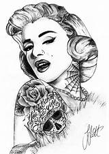 Monroe Marilyn Drawing Skull Drawings Tattoos Paintingvalley Collection sketch template