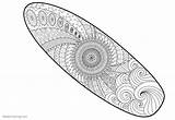 Surfboard Coloring Pages Printable Pattern Template Kids Color Print Adults sketch template