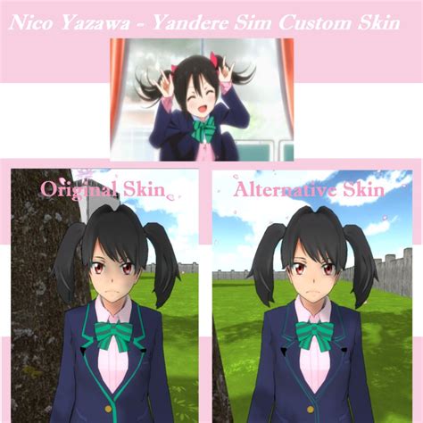nico yazawa custom skin pack yandere simulator by lilixmarias on deviantart