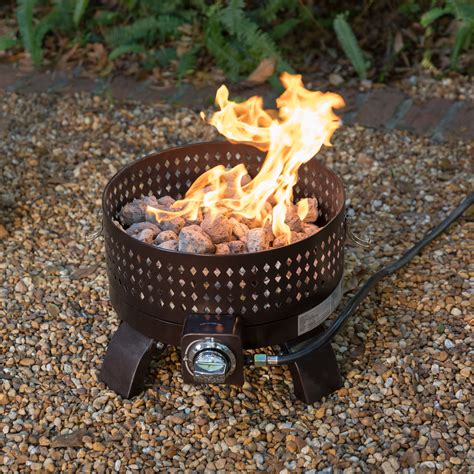 Fire Sense 60 000 Btu Outdoor Portable Propane Gas Steel Fire Pit With