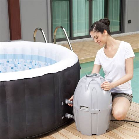 Coleman Saluspa 4 Person Portable Inflatable Spa Hot Tub Black For