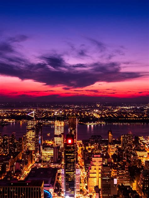 york city  wallpaper twilight sunset cityscape