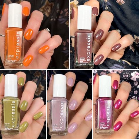 review and swatches of essie expressie at quick dry nail