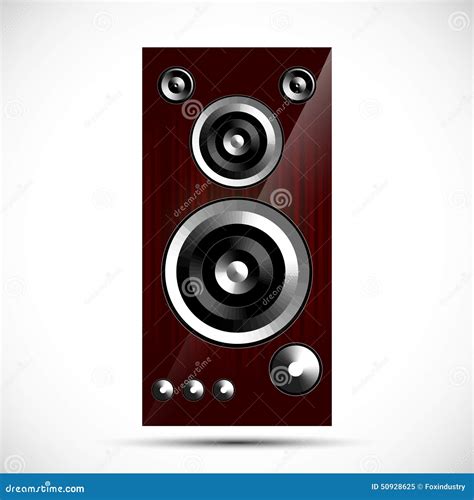 loudspeaker  fi acoustics icon wooden case illustration stock vector illustration