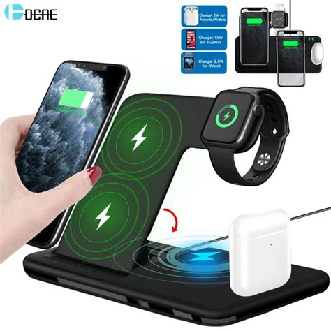 qi fast wireless charger stand  iphone     apple     foldable charging