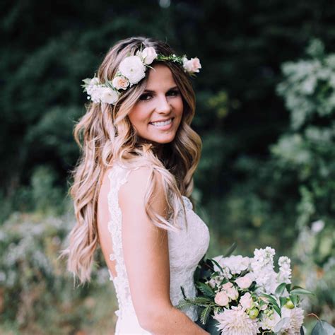 wedding hairstyles with flower crown flowers flower