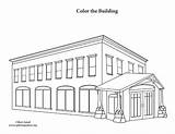 Building Coloring Buildings sketch template