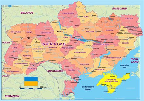 karte von ukraine land staat  osteuropa welt atlasde