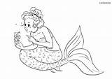 Meerjungfrau Seepferdchen Mermaids Ausmalbild Malvorlage sketch template